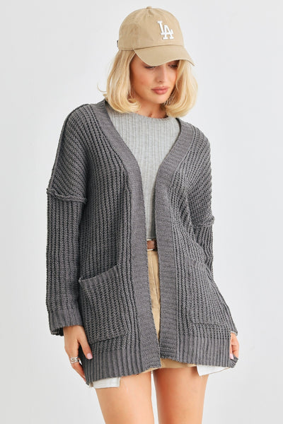 Cozy by The Fire Open Front Long Sleeve Cardigan