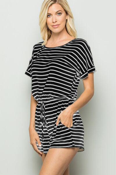Easy Breezy Striped Short Sleeve Romper