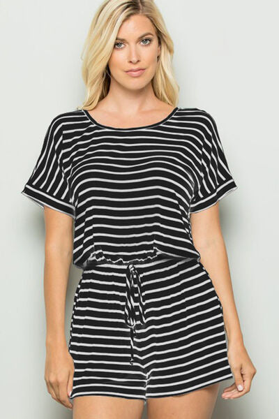 Easy Breezy Striped Short Sleeve Romper