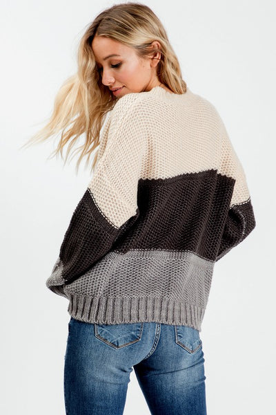 Staying In Color Block Sweater - Ruby Rebellion