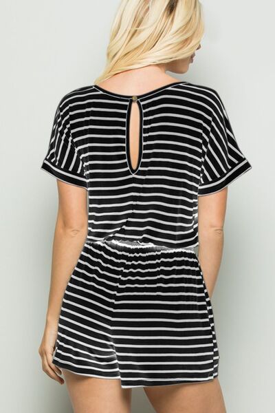 Easy Breezy Striped Short Sleeve Romper