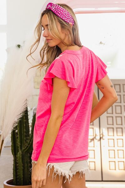 Leopard Contrast Round Neck Top