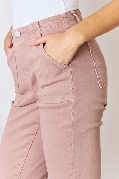 RISEN Mauve Full Size High Rise Ankle Flare Jeans