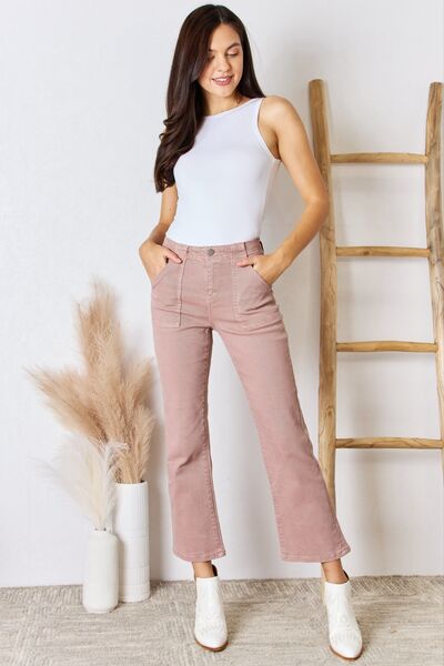 RISEN Mauve Full Size High Rise Ankle Flare Jeans
