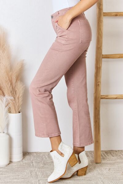 RISEN Mauve Full Size High Rise Ankle Flare Jeans