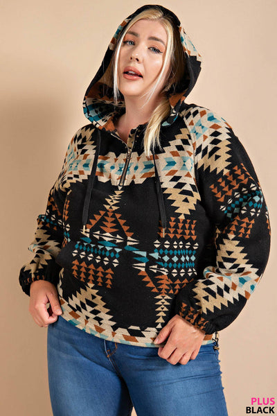 Mountain Retreat Black Aztec Hoodie