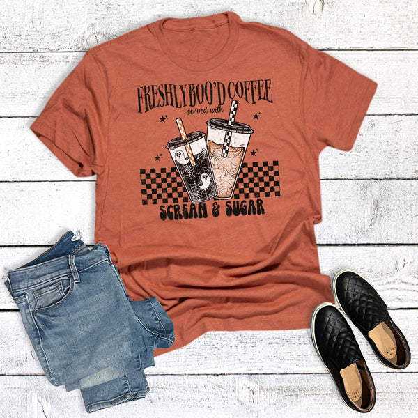 Halloween Freshly Boo'd Coffee Graphic Tee