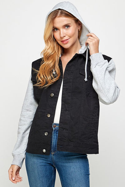 Bonfire Feels Denim Jacket with Fleece Hoodie