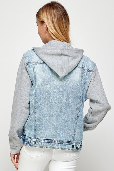 Bonfire Feels Denim Jacket with Fleece Hoodie