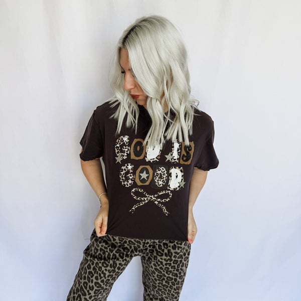 Leopard God Is Good Graphic Tee - Ruby Rebellion