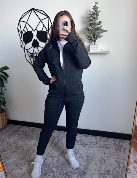 Rest Day Zip Up Sweatshirt | Charcoal - Ruby Rebellion