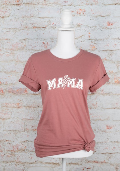 Lightning Bolt Checkered Mama Graphic Tee