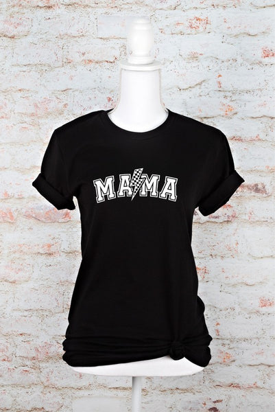 Lightning Bolt Checkered Mama Graphic Tee