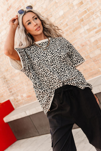 Boyfriend Tee - Layover Leopard