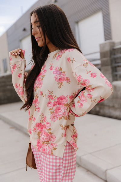 University SideSlit Pullover - Petal Season