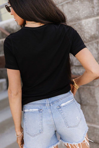 Ampersand Ave Ribbed Lulu Tee - Noir