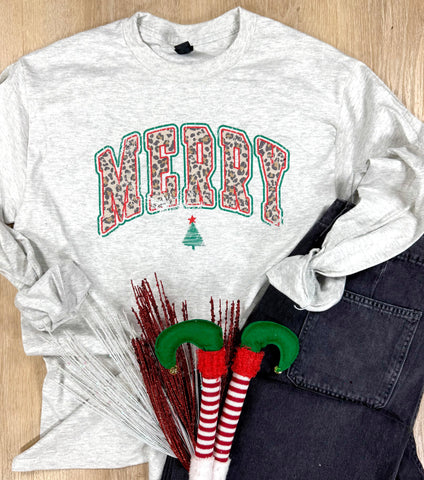 Distressed Merry Long or Short Sleeve Tee