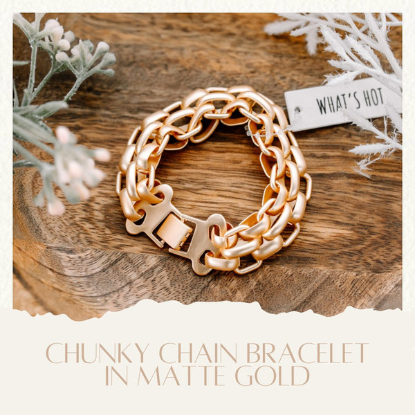 Chunky Chain Bracelet In Matte Gold