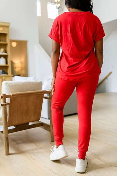 PREORDER: Krisie V-Neck Lounge Set in Six Colors - Ruby Rebellion
