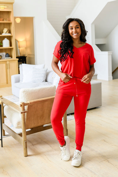 PREORDER: Krisie V-Neck Lounge Set in Six Colors - Ruby Rebellion