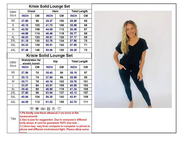 PREORDER: Krisie V-Neck Lounge Set in Six Colors - Ruby Rebellion