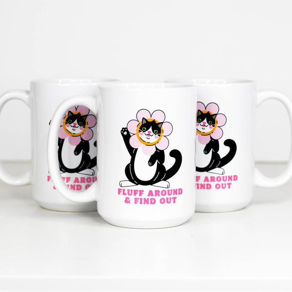 Fluff Around Find Out Coffee Mug, Funny Ceramic Mug, Cat Mug