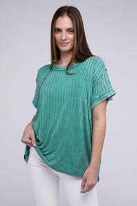 She's A Babe Ribbed Raglan Dolman Sleeve Top