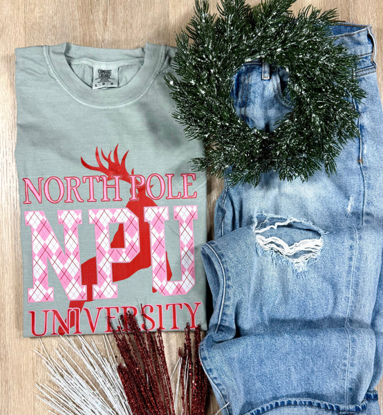 NPU Plaid Short or Long Sleeve Graphic Tee