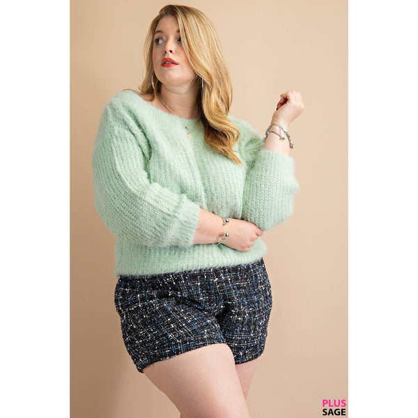 SAGE OFF SHOULDER SWEATER