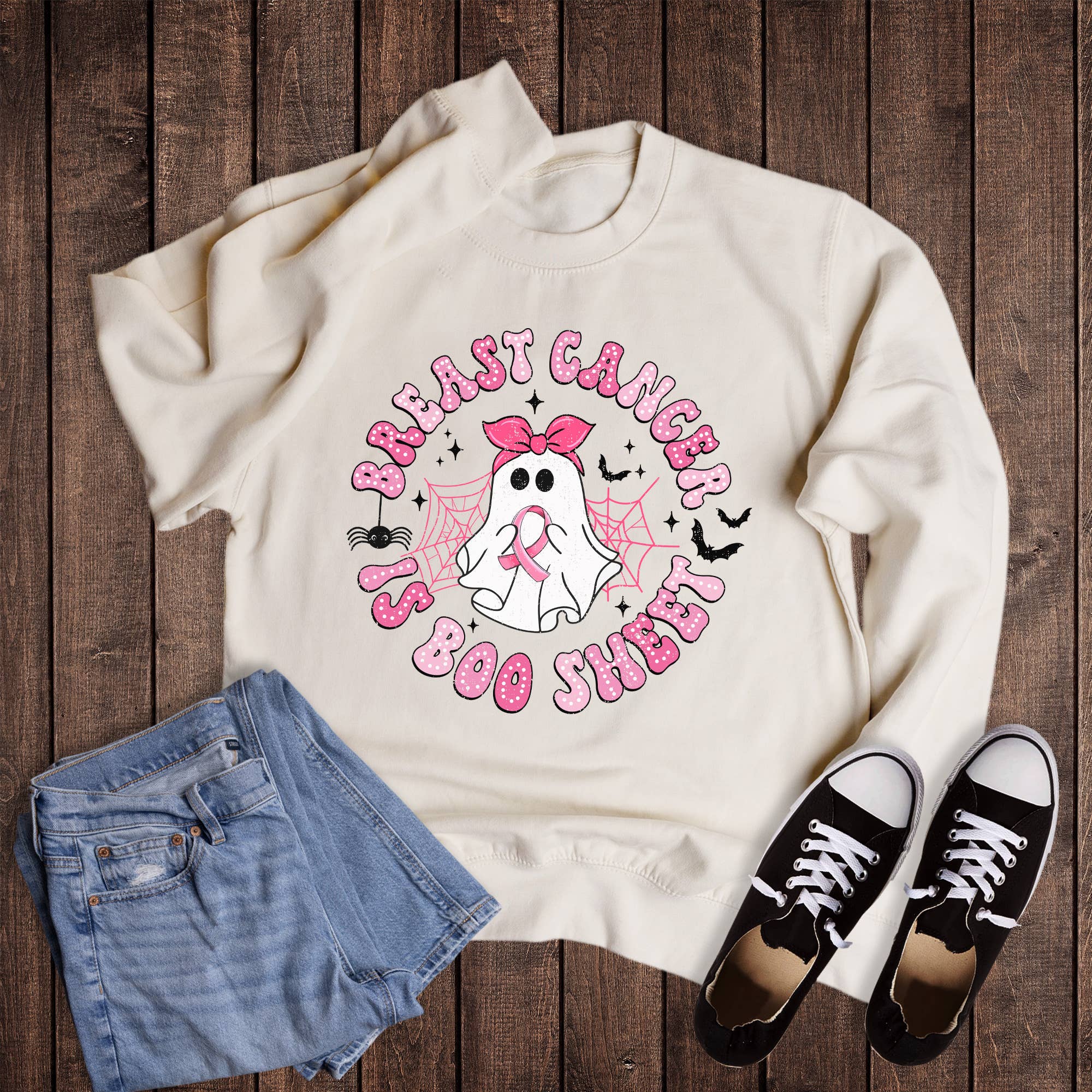 Breast Cancer Boo Sheet Ghost Sweatshirt