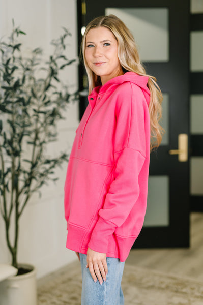 A Million Different Reasons Hooded Pullover in Fuchsia - Ruby Rebellion