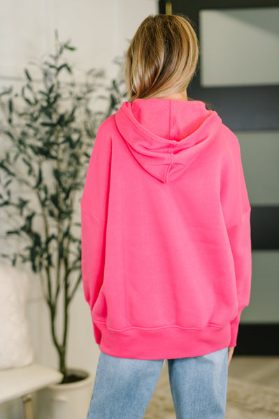 A Million Different Reasons Hooded Pullover in Fuchsia - Ruby Rebellion