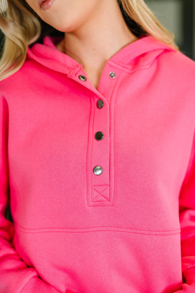 A Million Different Reasons Hooded Pullover in Fuchsia - Ruby Rebellion