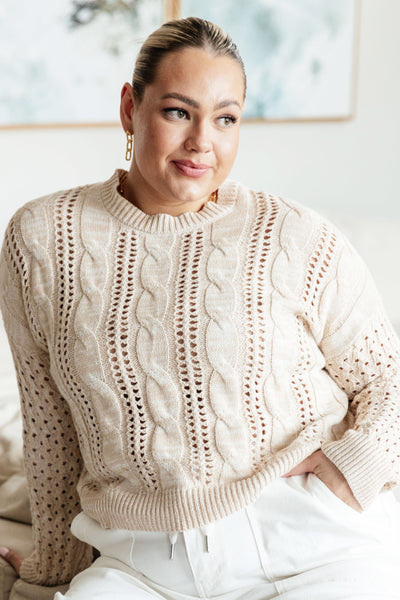 A Note of Thanks Cable Knit Sweater - Ruby Rebellion