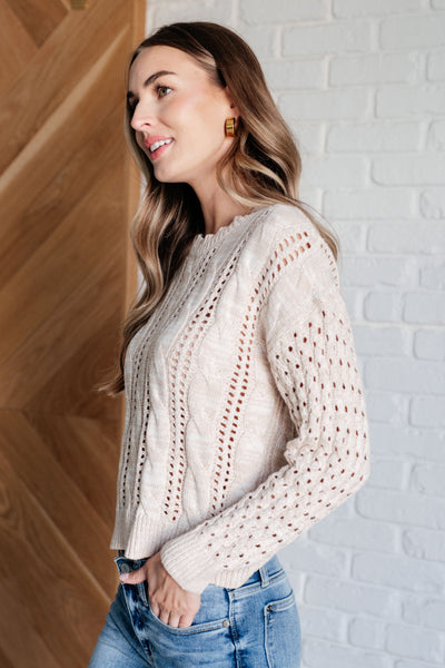 A Note of Thanks Cable Knit Sweater - Ruby Rebellion