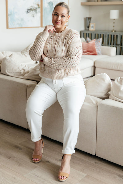 A Note of Thanks Cable Knit Sweater - Ruby Rebellion