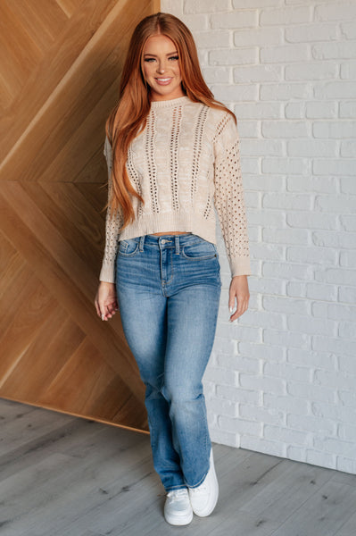 A Note of Thanks Cable Knit Sweater - Ruby Rebellion