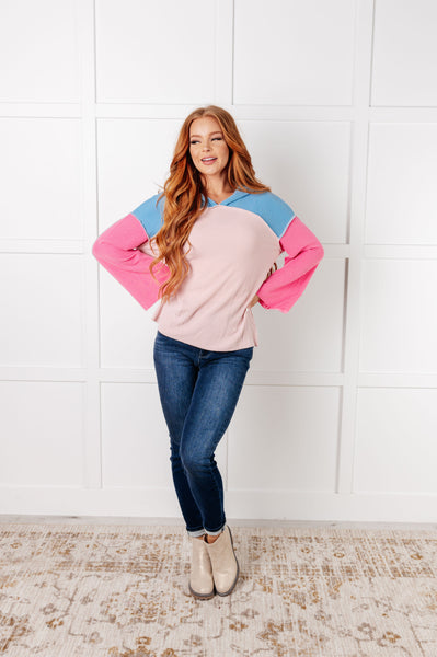 A-Tisket A-Tasket Color Block Pullover - Ruby Rebellion
