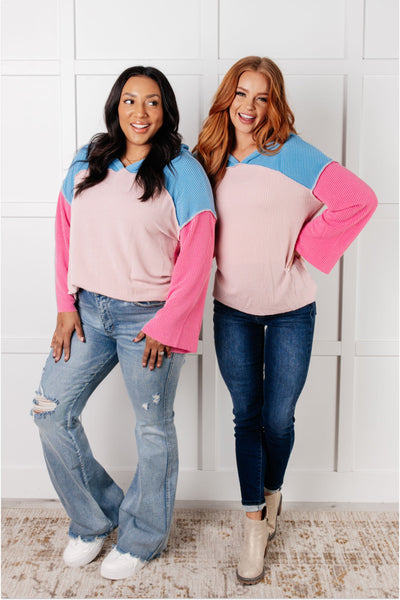 A-Tisket A-Tasket Color Block Pullover - Ruby Rebellion