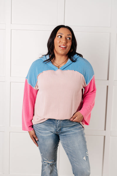 A-Tisket A-Tasket Color Block Pullover - Ruby Rebellion