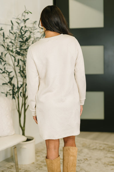 All of Fall Textured Long Sleeve Dress - Ruby Rebellion
