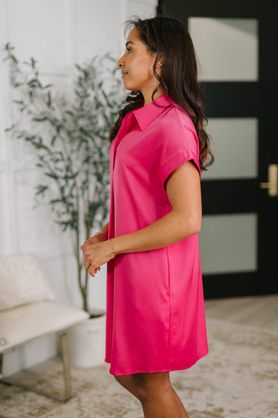 All of My Business Collared Shirt Dress