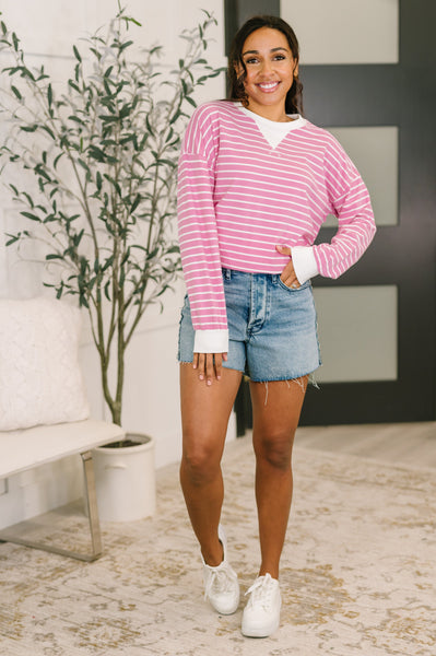 Almost Therapeutic Drop Shoulder Pullover in Candy Pink - Ruby Rebellion