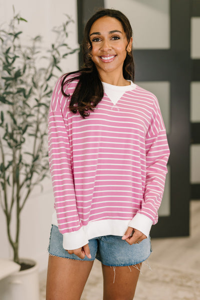 Almost Therapeutic Drop Shoulder Pullover in Candy Pink - Ruby Rebellion