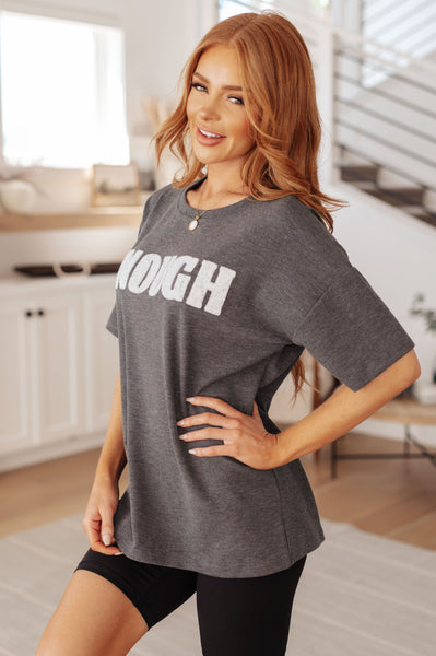 Always Enough Graphic Tee in Charcoal - Ruby Rebellion
