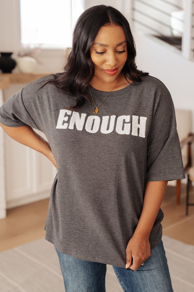 Always Enough Graphic Tee in Charcoal - Ruby Rebellion