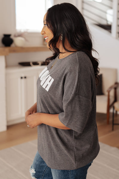 Always Enough Graphic Tee in Charcoal - Ruby Rebellion