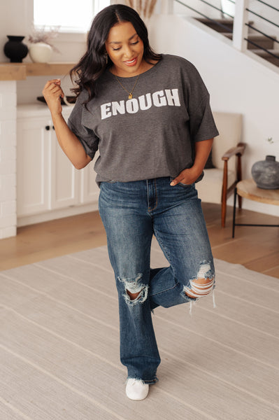 Always Enough Graphic Tee in Charcoal - Ruby Rebellion