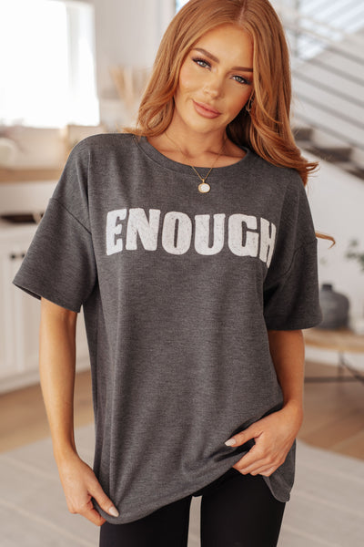 Always Enough Graphic Tee in Charcoal - Ruby Rebellion