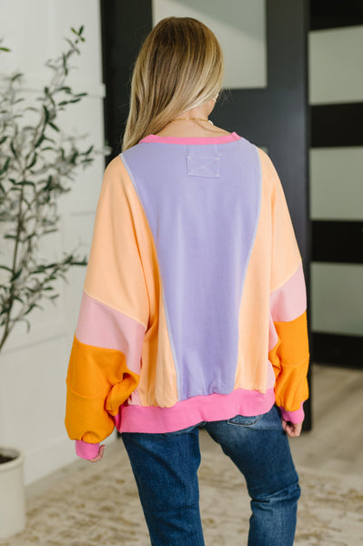 Blockbuster Color Block Pullover in Muted - Ruby Rebellion